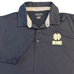 Notre‎ Dame Fighting Irish Champion Polo Shirt Mens L Navy Performance Stretch